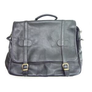 Vintage Black Leather Briefcase Bag Amazonia